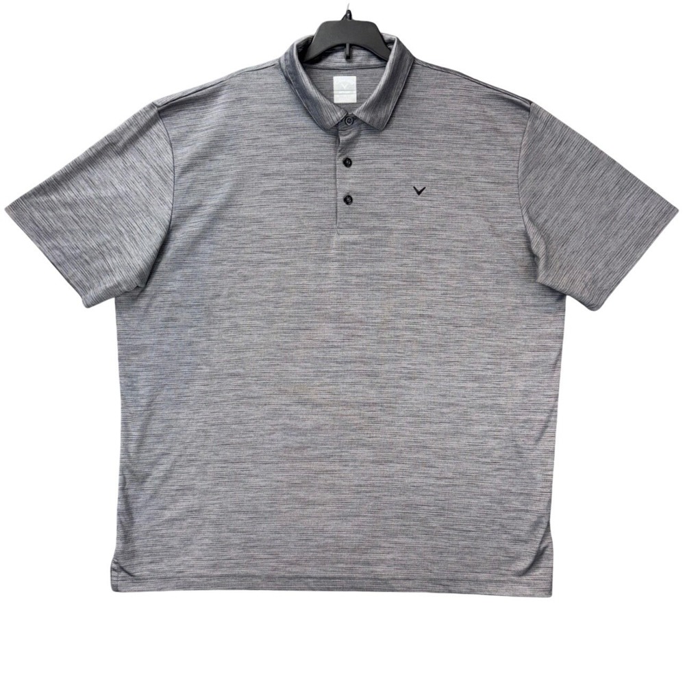 Callaway Men's XL Opti-Dri Polo Shirt Gray Heathered Golf Athletic Short Sleeve